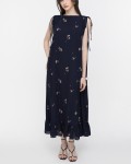 SIXDO Sleeveless V-Neck Floral Flared Dress